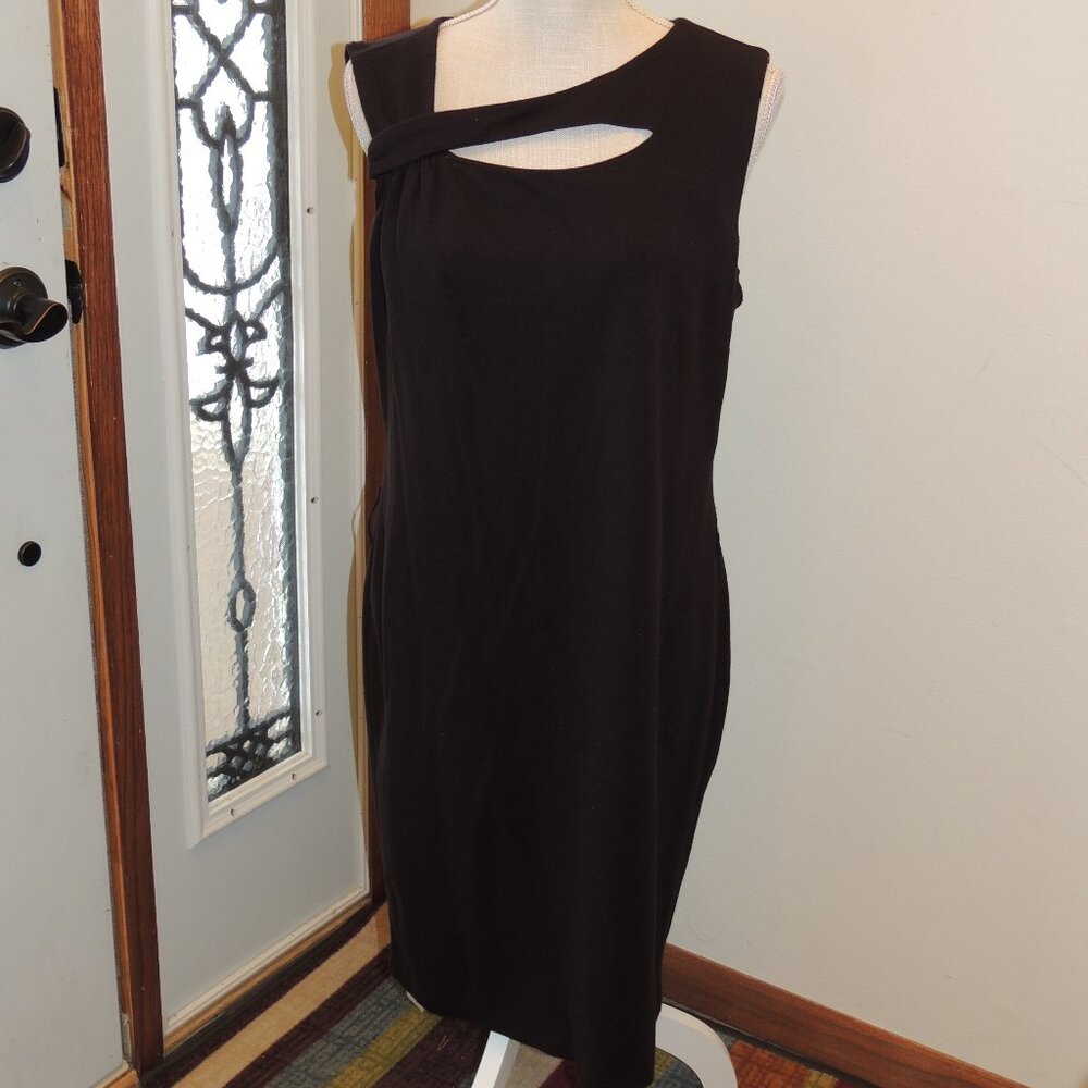 Carmen Marc Valvo Black Asymmetric Cutout Cocktail Dress NWT – Size 14